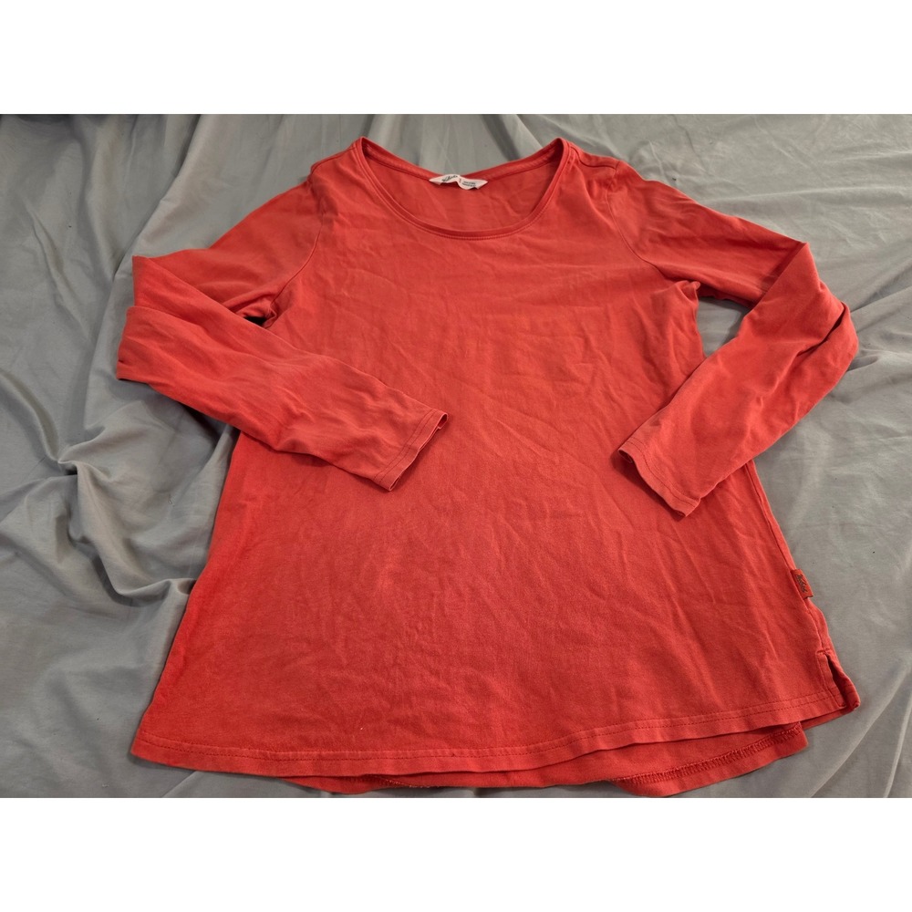Woolrich Womens Long Sleeve Scoop Neck T-Shirt Coral Orange‎ Size M Cotton Blend